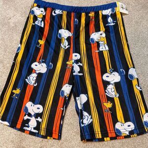 munki munki Snoopy Kids PJ Shorts - Blue, Orange, Yellow Size 14